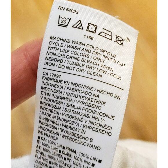 Athleta Cabo White Sz18 Linen Wide leg pants. Calla Lily. Relaxing Boho. Elastic - Picture 10 of 15